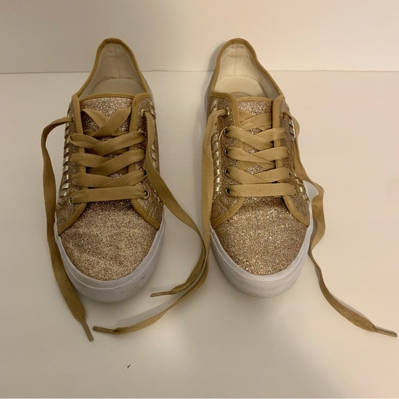 Jack Rogers Carter glitter gold/metallic sneaker size 7.5 - Picture 2 of 7